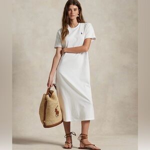 Polo by Ralph Lauren Cotton T-Shirt Dress with Side Slits